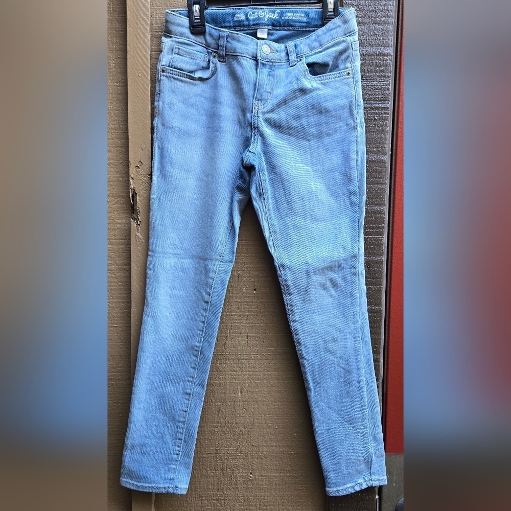Cat & Jack Girls Sky Blue Skinny Jeans - Picture 1 of 5